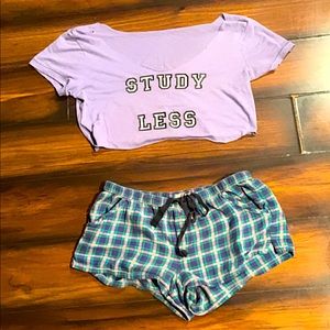 Aerie med sleep shorts &med shirt